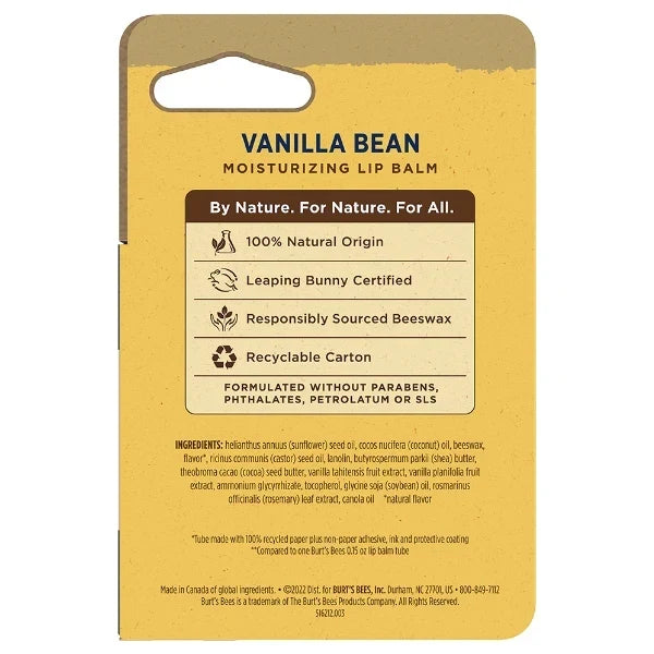 Vanilla Bean Lip Balm Paper Tube